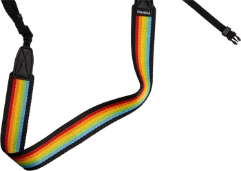 Polaorid Camera Strap Flat Rainbow Black