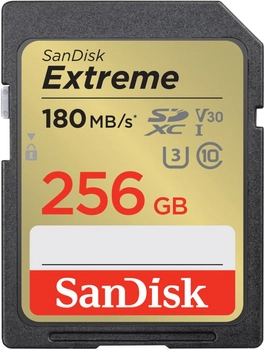 Karta pamięci SD SanDisk Extreme SDXC 256 GB 180/130 MB/s C10